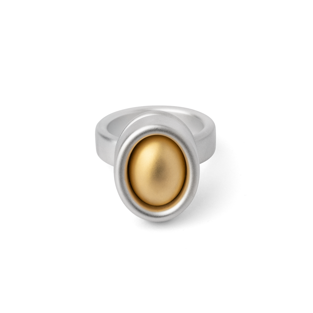 BAU ring in sterling silver, 18k yellow gold