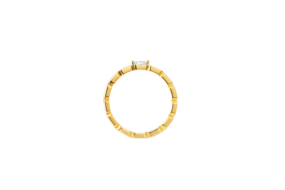 STADION ring in 18k yellow gold, diamonds